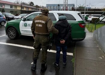 Delincuente es sorprendido con un televisor en la vía pública y no supo justificar si era de su propiedad y fue detenido en Chillán.