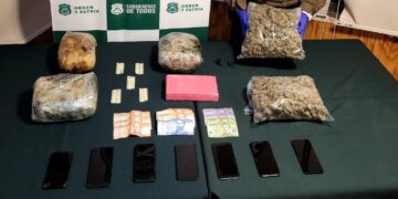 Se les incautó más de 6 kilos de droga: Carabineros del OS7 Ñuble detuvo a 4 sujetos por tráfico en San Nicolás.