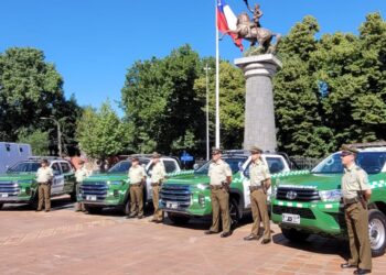 Ñuble: Carabineros entregó 5 nuevos vehículos policiales a unidades de la región.