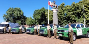 Ñuble: Carabineros entregó 5 nuevos vehículos policiales a unidades de la región.