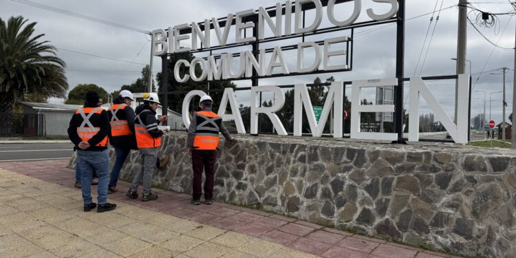 MOP retirará monolito para mejorar visibilidad en cruce de la ruta N-59-Q variante el Carmen.