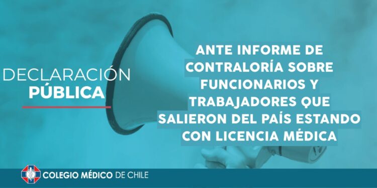 COLMED : Declaración Pública ante informe de Contraloría sobre funcionarios y trabajadores que salieron del país estando con licencia médica