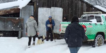 Cortes de rutas y familias aisladas deja caída de nieve en zona precordillera de El Carmen.