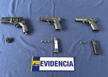 PDI Chillán incautó 3 armas y detuvo a un sujeto por infracción a la Ley de Armas.