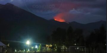 Esta noche Incendio Forestal en sector cordillerano de San Fabián de Alico.