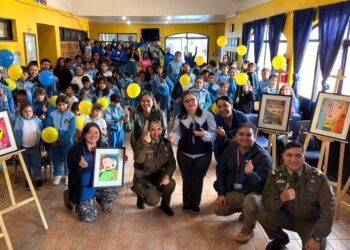 Carabineros participa en jornada de inclusión sobre Síndrome de Down en escuela rural de Chillán Viejo.