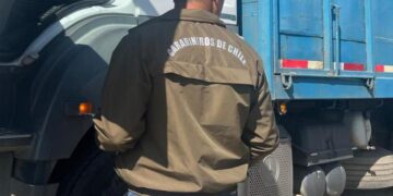 Camión circulaba con placa patente con cinta aislante en Ñuble.