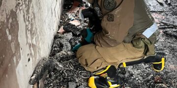 AHORA 🔥 Investigan causa del incendio que destruyó una casa en Chillán.