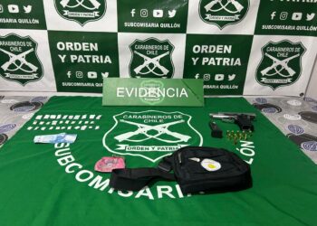 Tres detenidos tras operativo policial en Quillón: incautan droga, arma a fogueo y municiones.