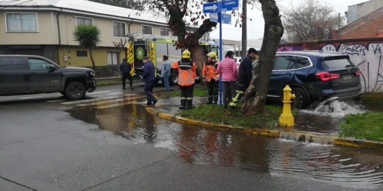 Accidente de tránsito en Chillán: colisión dejó tres personas involucradas.