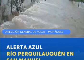 TEMPORAL EN ÑUBLE 🌧 MOP Informa en Aʟᴇʀᴛᴀ Aᴢᴜʟ ʀɪ́ᴏ Perquilauquén.