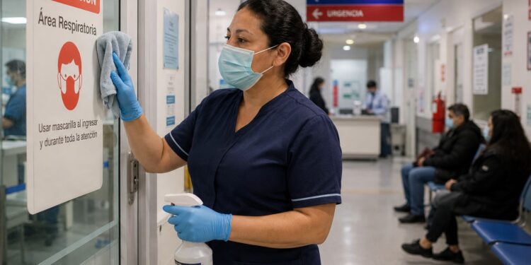 Peak respiratorio tensiona la operación de hospitales y refuerza limpieza clínica en zonas críticas.